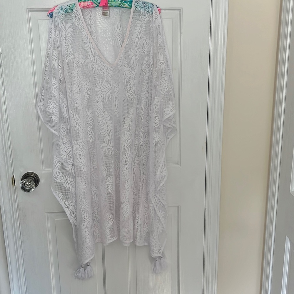 Pool Beach cold shoulder crocheted coverup